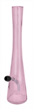 Glas Bong Hollandbong mit Schlauch und Kopf 40cm OHNE Kickloch pink